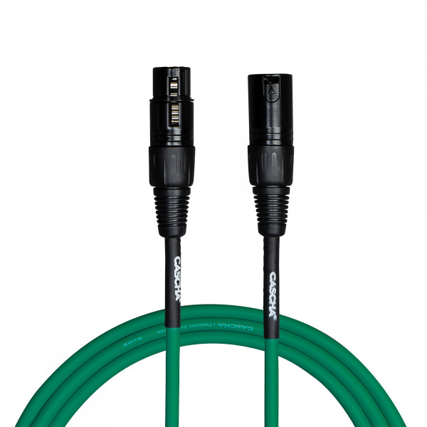 Cascha Standard Line Microphone Cable (XLR), Green, 9 m