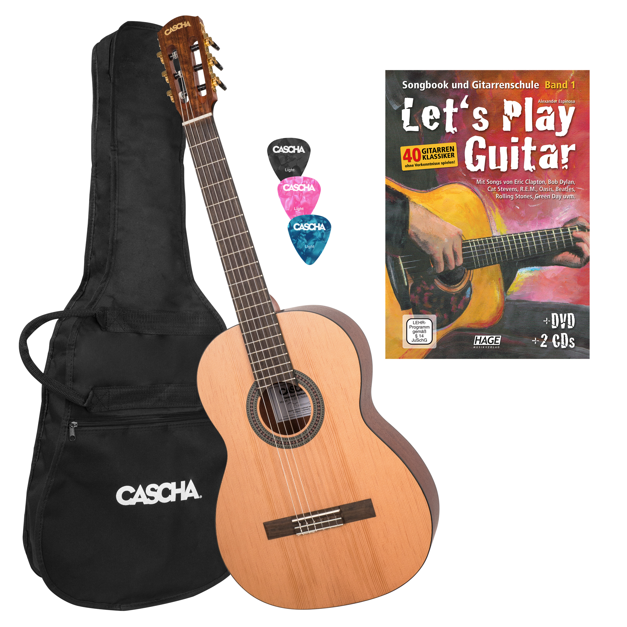 4 4 Konzertgitarre Bundle Mit Let S Play Guitar Cascha Com