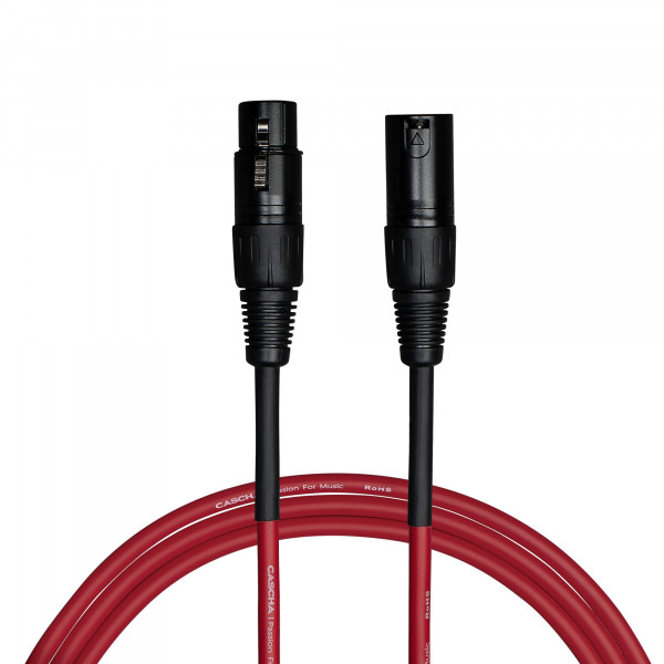 Cascha Standard Line Microphone Cable (XLR), Red, 9m