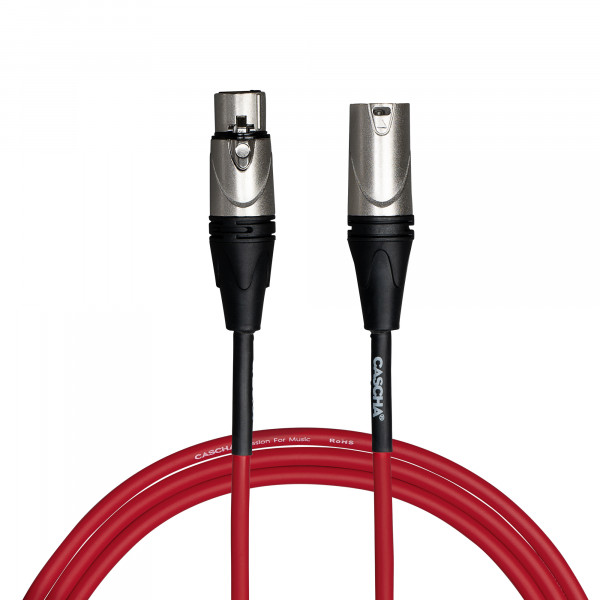 Cascha Advanced Line Microphone Cable, Red, 3m