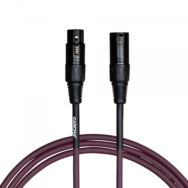 Cascha Standard Line Microphone Cable (XLR), Purple, 3 m