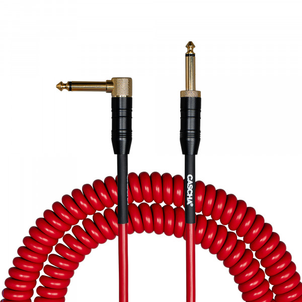 Cascha Advanced Line Guitar Cable Curly, Red, 6m